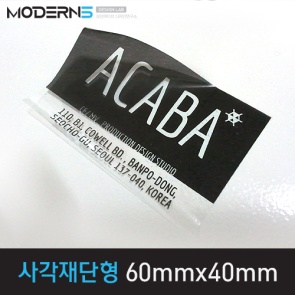 [투명데드롱지25μ] 사각 재단형 스티커 60x40mm