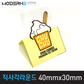 [투명데드롱지25μ] 직사각라운드 스티커 40x30mm