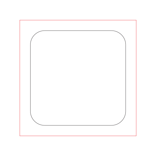 [일반스티커] 정사각 라운드 스티커 50x50mm